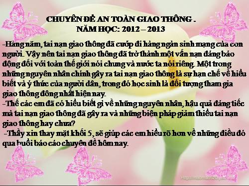 CHUYÊN ĐỀ AN TOÀN GIAO THÔNG