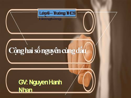 Chương II. §4. Cộng hai số nguyên cùng dấu