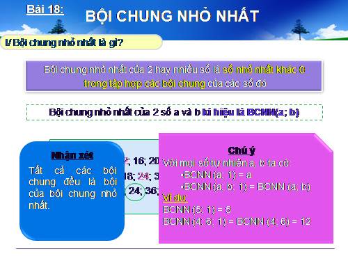 Chương I. §18. Bội chung nhỏ nhất