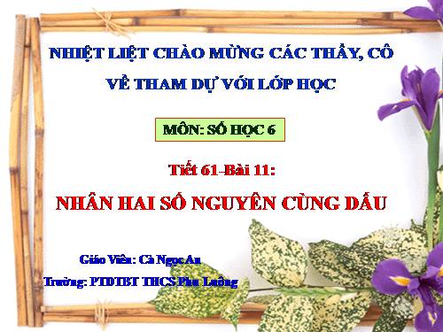 Chương II. §11. Nhân hai số nguyên cùng dấu