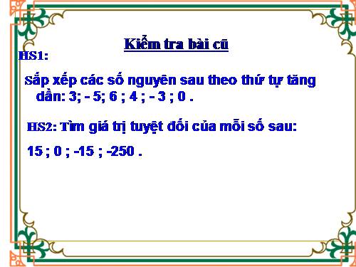 Chương II. §3. Thứ tự trong tập hợp các số nguyên