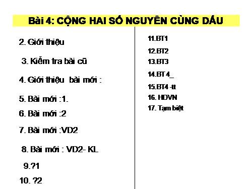 Chương II. §4. Cộng hai số nguyên cùng dấu