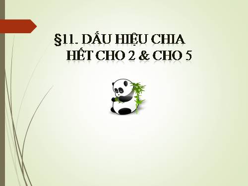 Chương I. §11. Dấu hiệu chia hết cho 2, cho 5