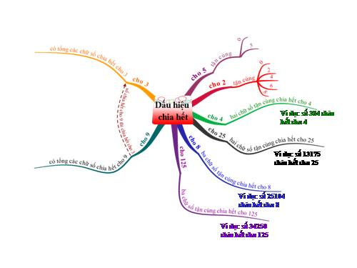 sơ đồ tư duy về dấu hiệu chia hết