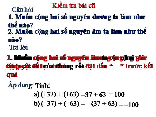 Chương II. §5. Cộng hai số nguyên khác dấu