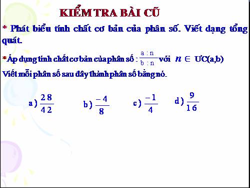 Chương III. §4. Rút gọn phân số