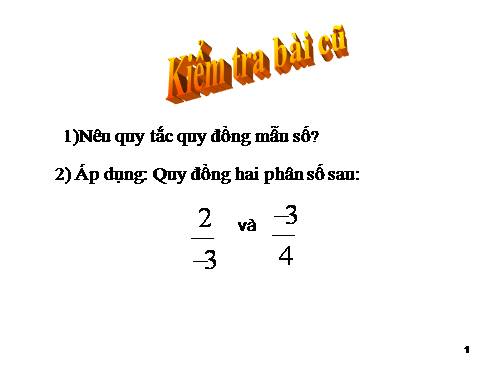 Chương III. §6. So sánh phân số