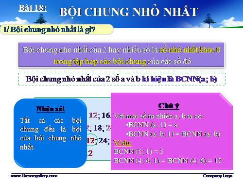 Chương I. §18. Bội chung nhỏ nhất