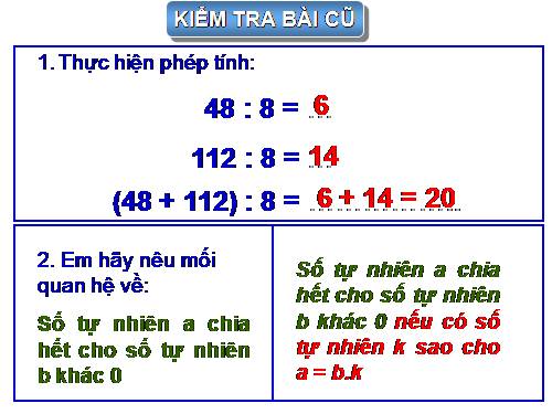 Chương I. §10. Tính chất chia hết của một tổng