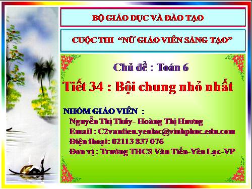 Chương I. §18. Bội chung nhỏ nhất