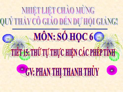 Chương I. §9. Thứ tự thực hiện các phép tính