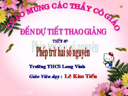 Chương II. §7. Phép trừ hai số nguyên