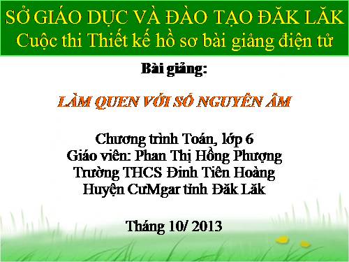 Chương II. §1. Làm quen với số nguyên âm