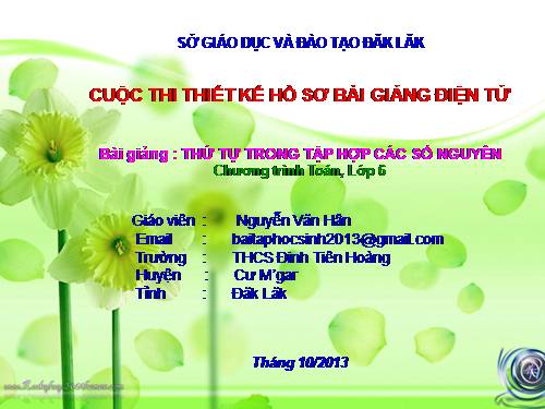 Chương II. §3. Thứ tự trong tập hợp các số nguyên