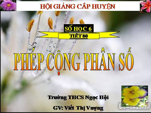 Chương III. §7. Phép cộng phân số