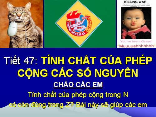 Chương II. §6. Tính chất của phép cộng các số nguyên