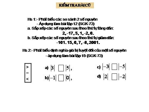 Các bài Luyện tập