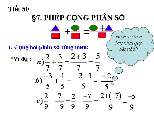 Chương III. §7. Phép cộng phân số