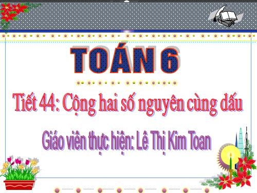 Chương II. §4. Cộng hai số nguyên cùng dấu