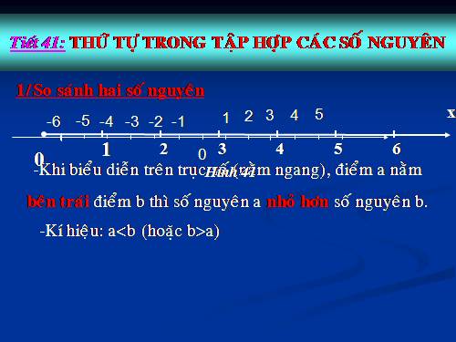 Chương II. §3. Thứ tự trong tập hợp các số nguyên