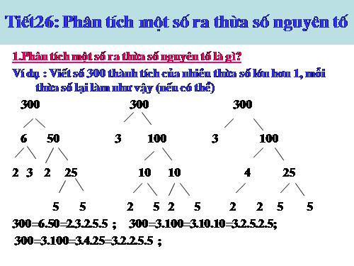 Chương I. §15. Phân tích một số ra thừa số nguyên tố