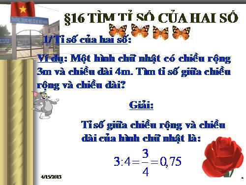 Chương III. §16. Tìm tỉ số của hai số