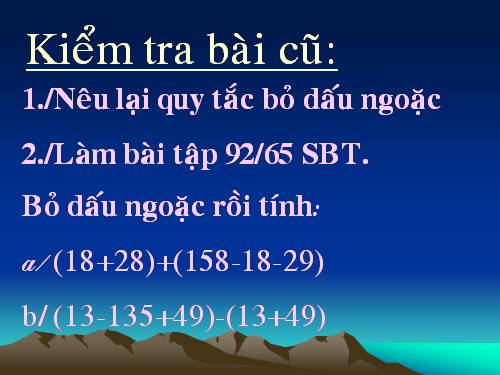 Chương II. §9. Quy tắc chuyển vế