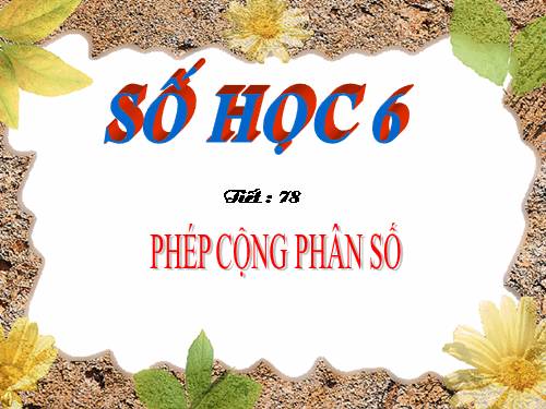 Chương III. §7. Phép cộng phân số