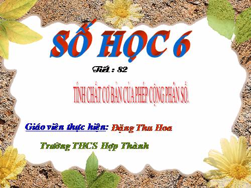 Chương III. §8. Tính chất cơ bản của phép cộng phân số