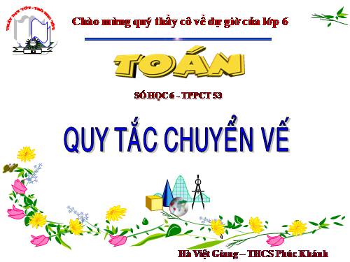 Chương II. §9. Quy tắc chuyển vế