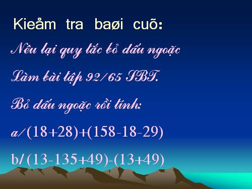 Chương II. §9. Quy tắc chuyển vế