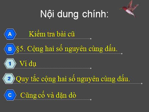 Chương II. §5. Cộng hai số nguyên khác dấu