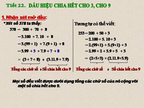 Chương I. §12. Dấu hiệu chia hết cho 3, cho 9