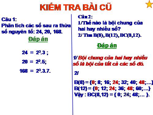 Chương I. §18. Bội chung nhỏ nhất