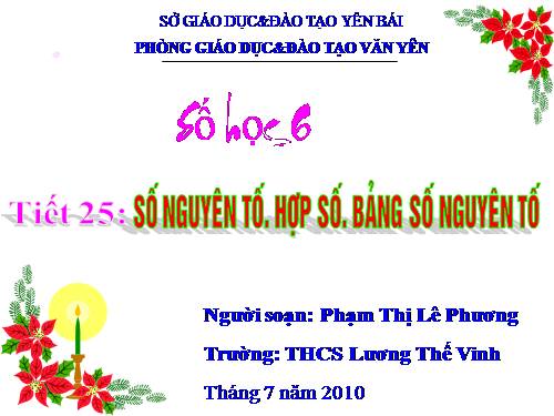 Chương I. §14. Số nguyên tố. Hợp số. Bảng số nguyên tố