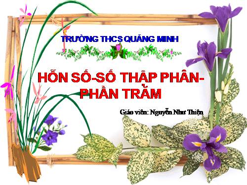 Chương III. §13. Hỗn số. Số thập phân. Phần trăm