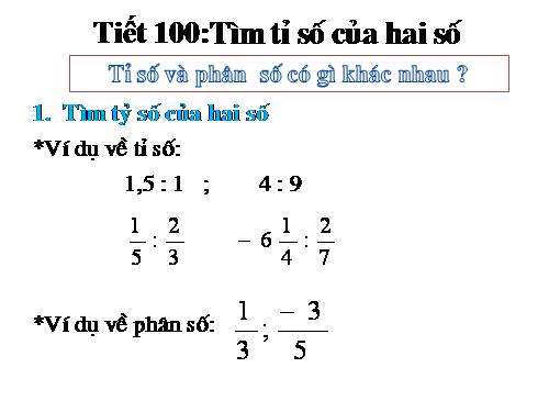 Chương III. §16. Tìm tỉ số của hai số