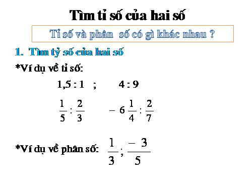 Chương III. §16. Tìm tỉ số của hai số