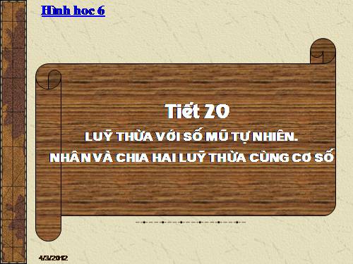 Chương I. §7. Luỹ thừa với số mũ tự nhiên. Nhân hai luỹ thừa cùng cơ số