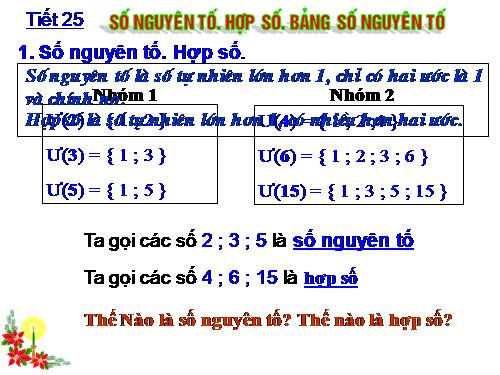 Chương I. §14. Số nguyên tố. Hợp số. Bảng số nguyên tố