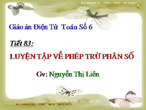 Chương III. §9. Phép trừ phân số