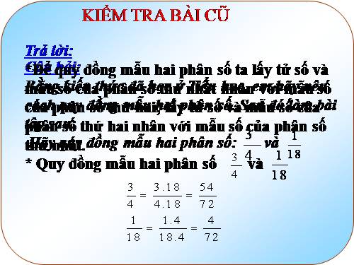 Chương III. §5. Quy đồng mẫu nhiều phân số