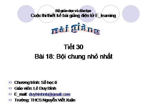 Chương I. §18. Bội chung nhỏ nhất