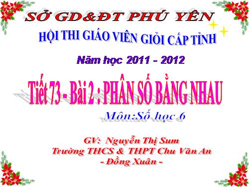 Chương III. §2. Phân số bằng nhau