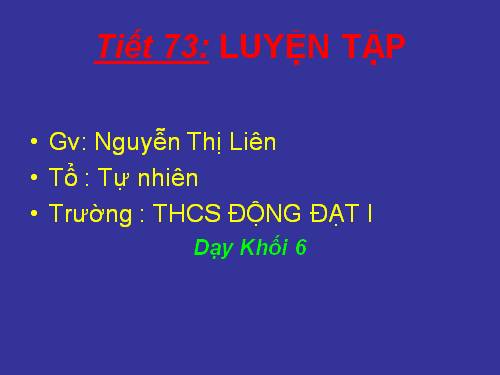 Các bài Luyện tập