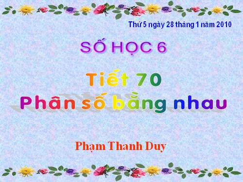 Chương III. §2. Phân số bằng nhau