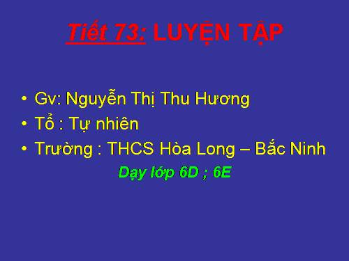 Các bài Luyện tập