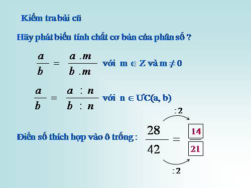 Chương III. §4. Rút gọn phân số