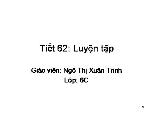 Các bài Luyện tập