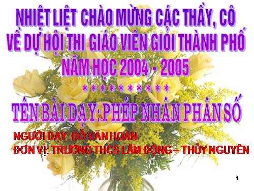 Chương III. §10. Phép nhân phân số